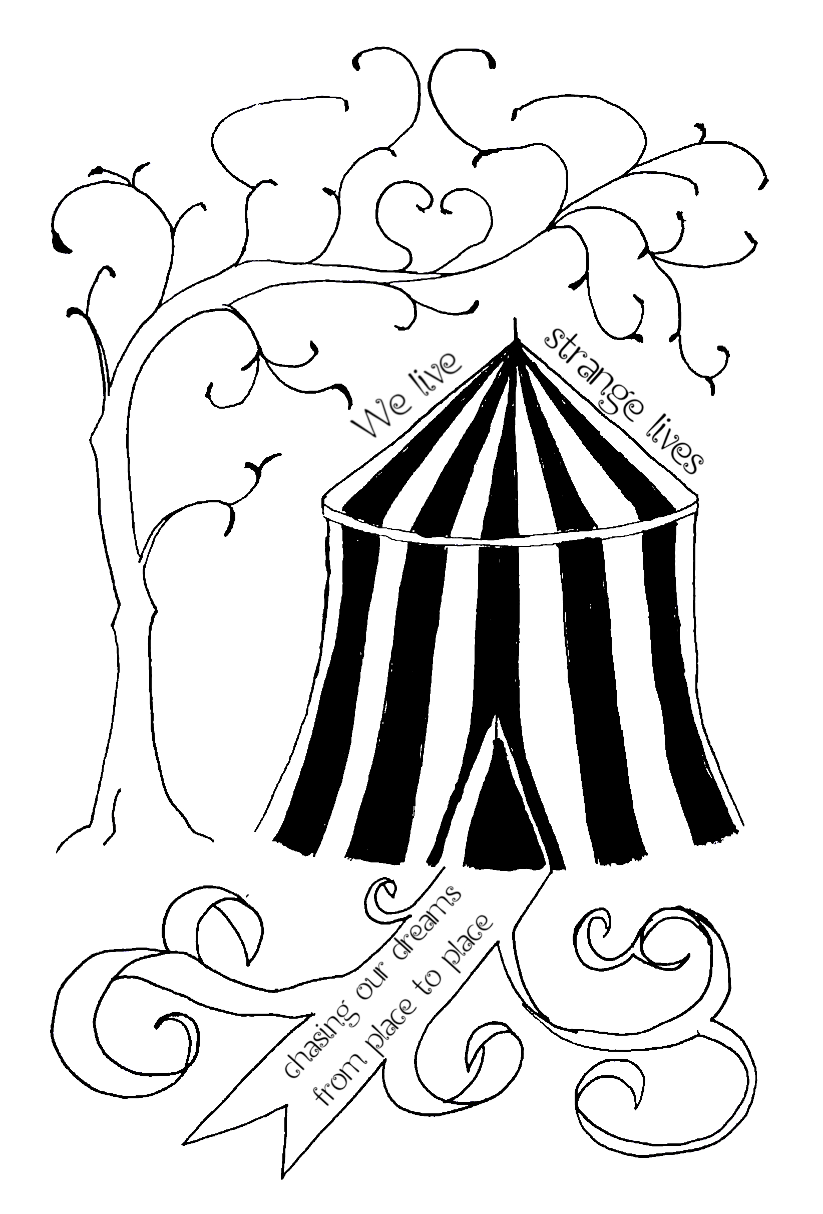 Cartoon Drawing Circus Tent Stock Vector (Royalty Free) 1518690998 |  Shutterstock